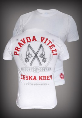 TRIČKO Pravda vítězí WHITE SLIM FIT